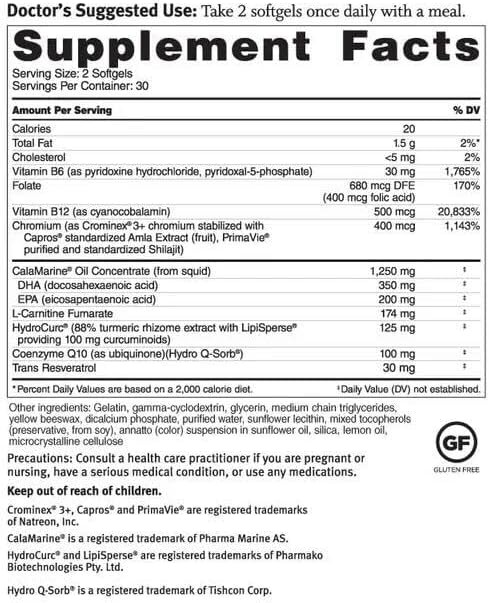 Dr. Sinatra Omega Q Plus MAX – Omega 3 (DHA/EPA), CoQ10, Resveratrol, Turmeric
