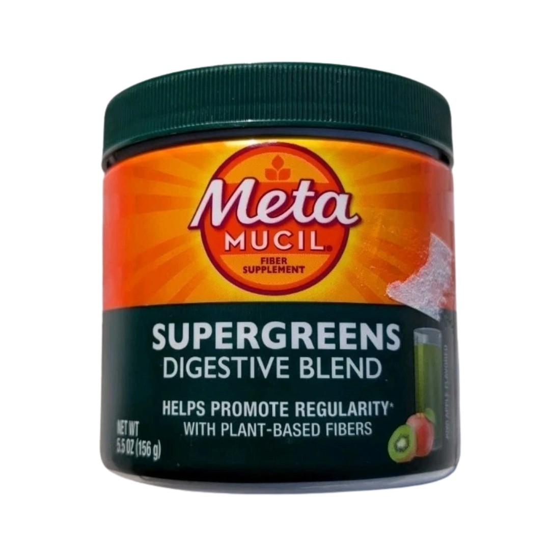 Metamucil Supergreens Digestive Blend Fiber Supplement 5.5 oz Kiwi Apple 11/26
