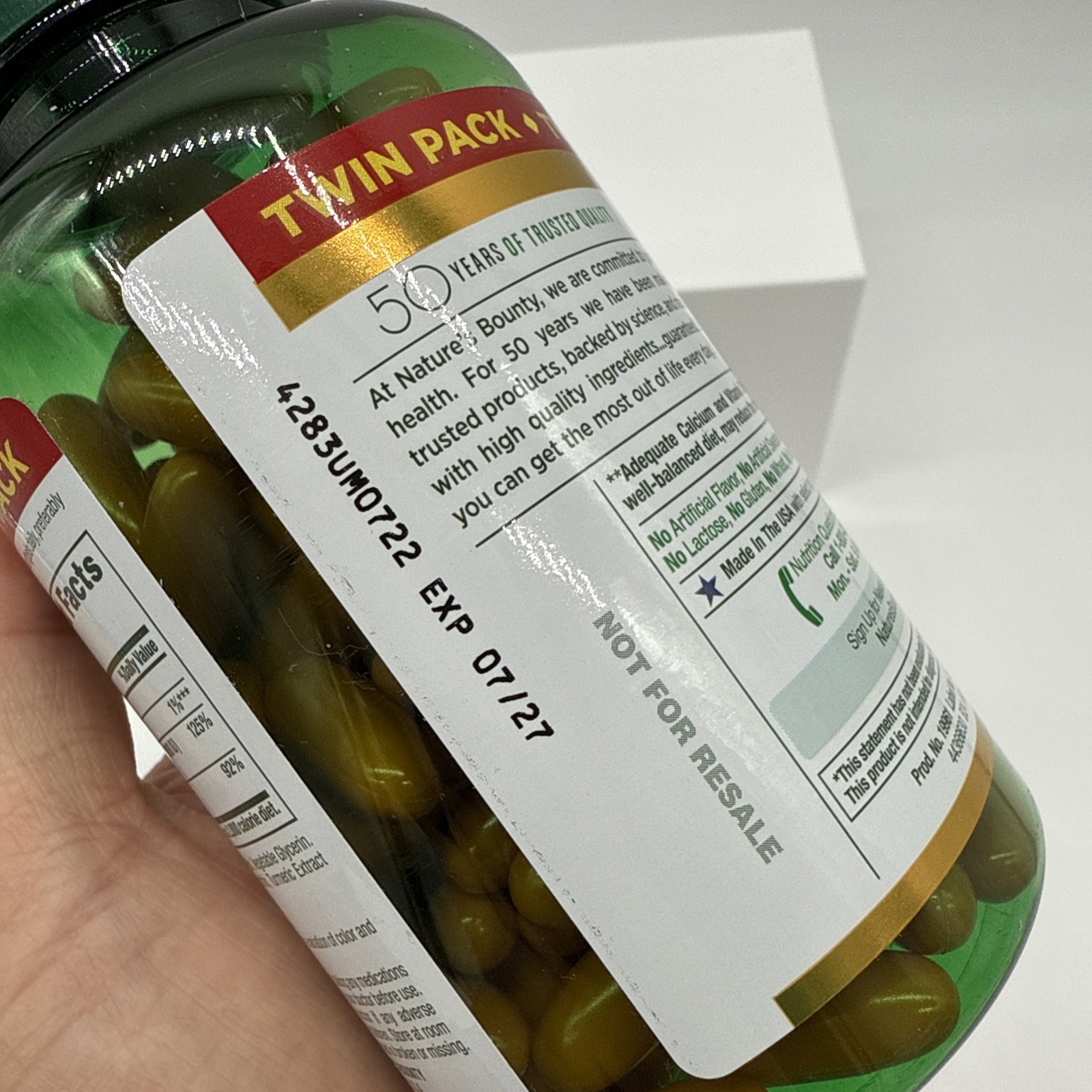 Nature’s Bounty 1200mg Calcium & 1000IU Vitamin D3 120 Softgels Exp 07/2027