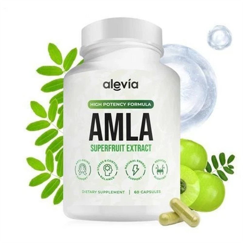 Alevia Organic Amla Capsules 1000mg Indian Gooseberry Antioxidant Supplement 60c