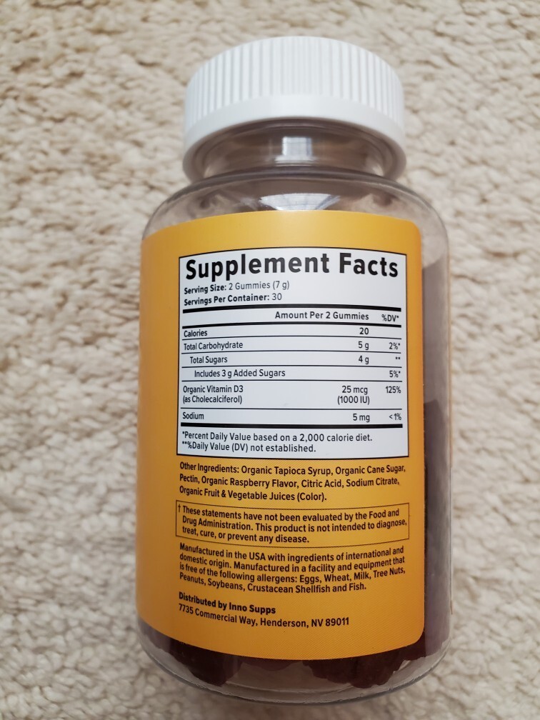 innosupps Vitamin D3 Gummies. Electroberry. Immune Support Strong Bones