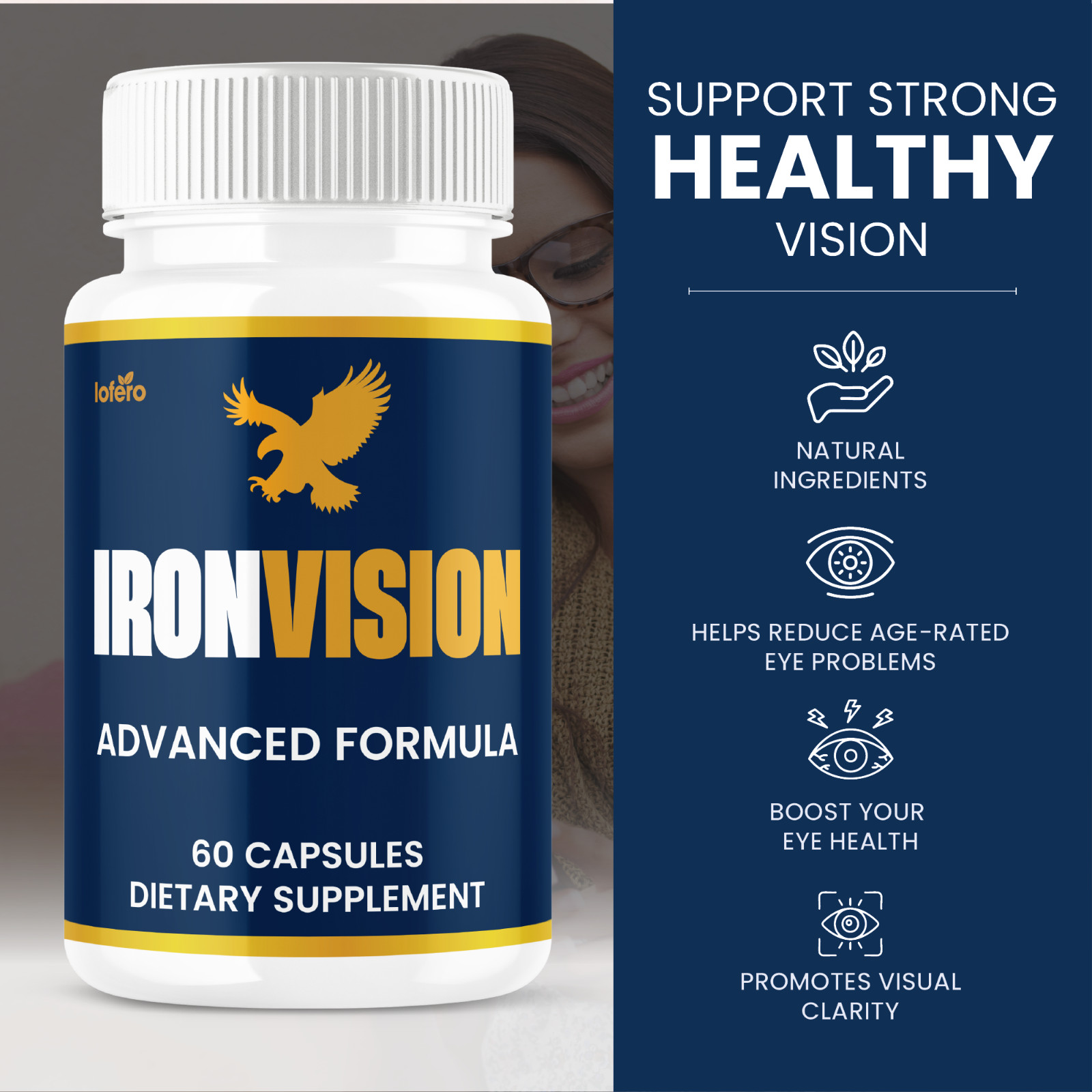 (5 Pack) Iron Vision Support Pills IronVision Healthy Eye Supplement (300ct)