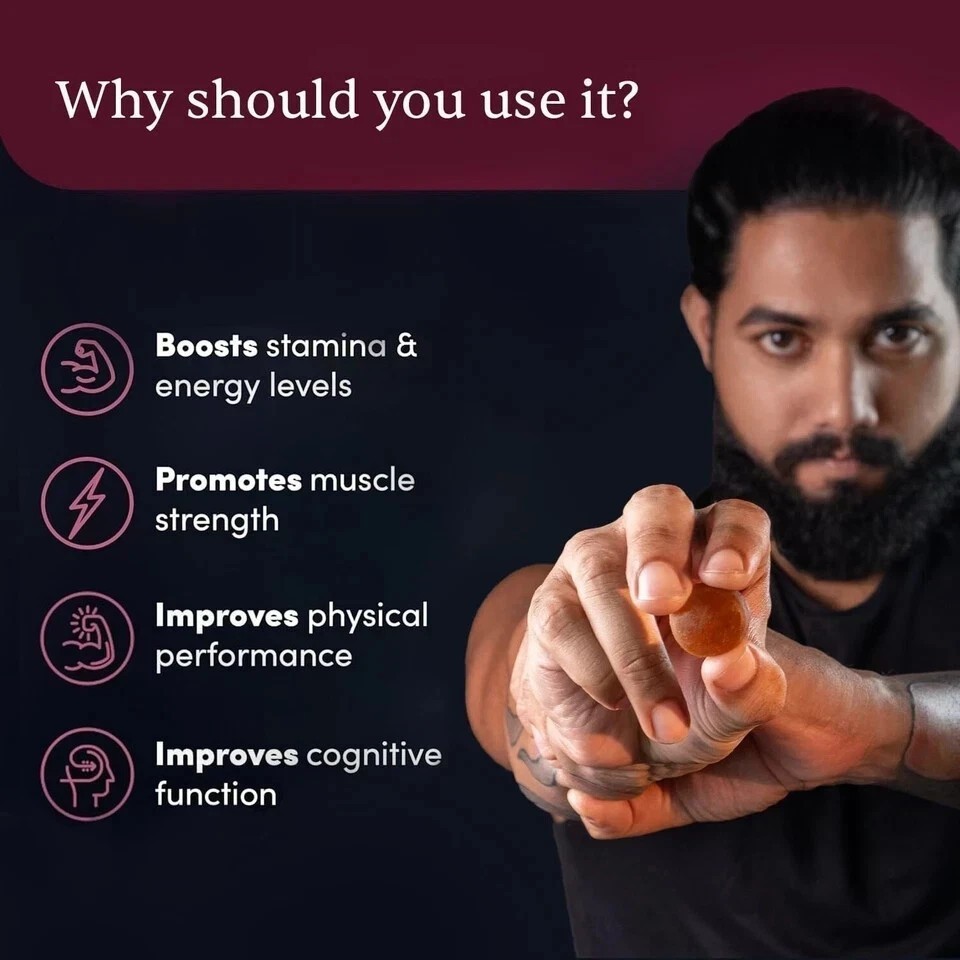 Man Matters Pure Himalayan Shilajit/Shilajeet Gummies with KSM 66 Ashwagandha