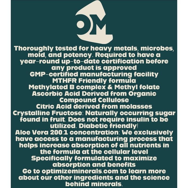 OPTIMIZE MINERALS DAILY MULTI-MINERAL FORMULA70+ lonic Trace Minerals