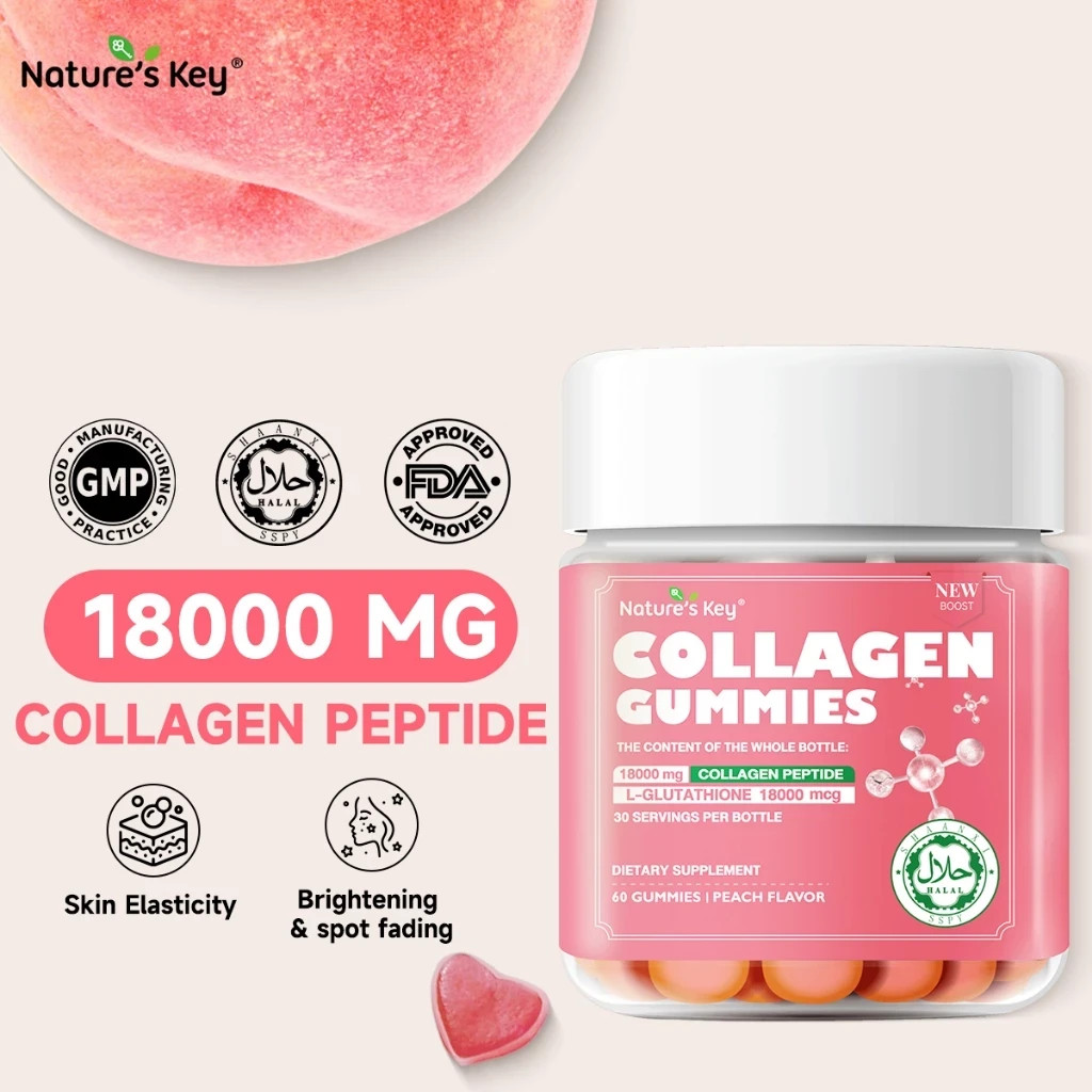 Nature’s Key Collagen Gummies + 600mg Biotin – 3 bottles