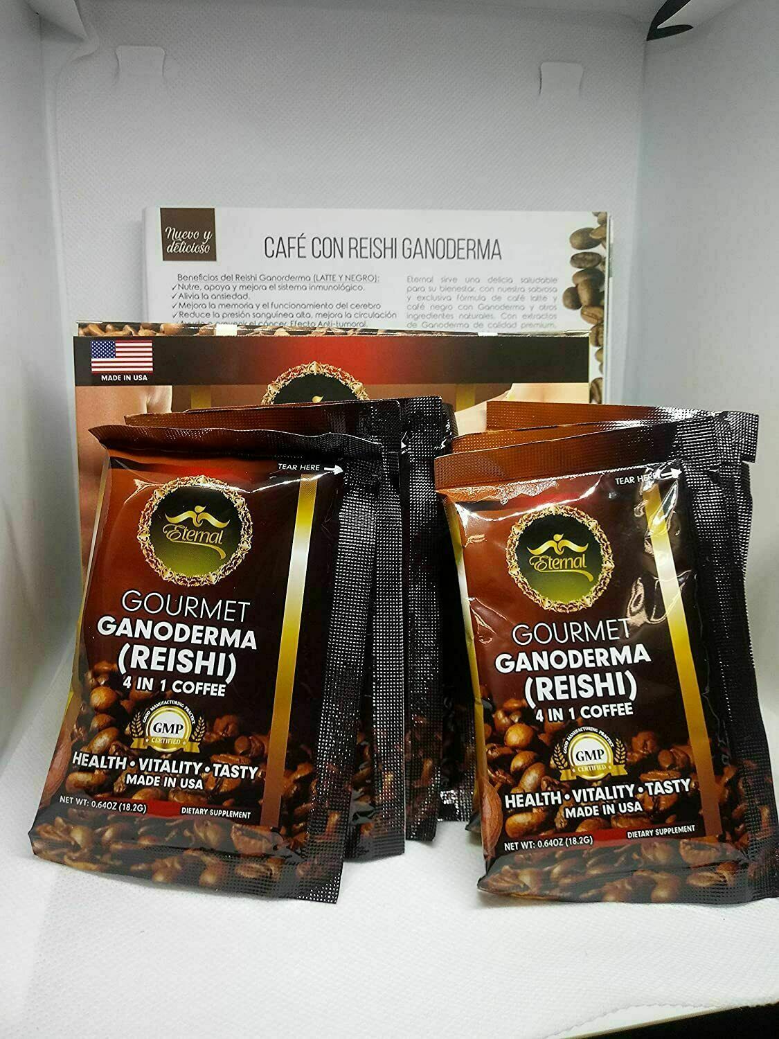 eternal gourmet ganoderma 4 in 1 coffe 15 sachets.cafe 4 en 1. 15 sobres.