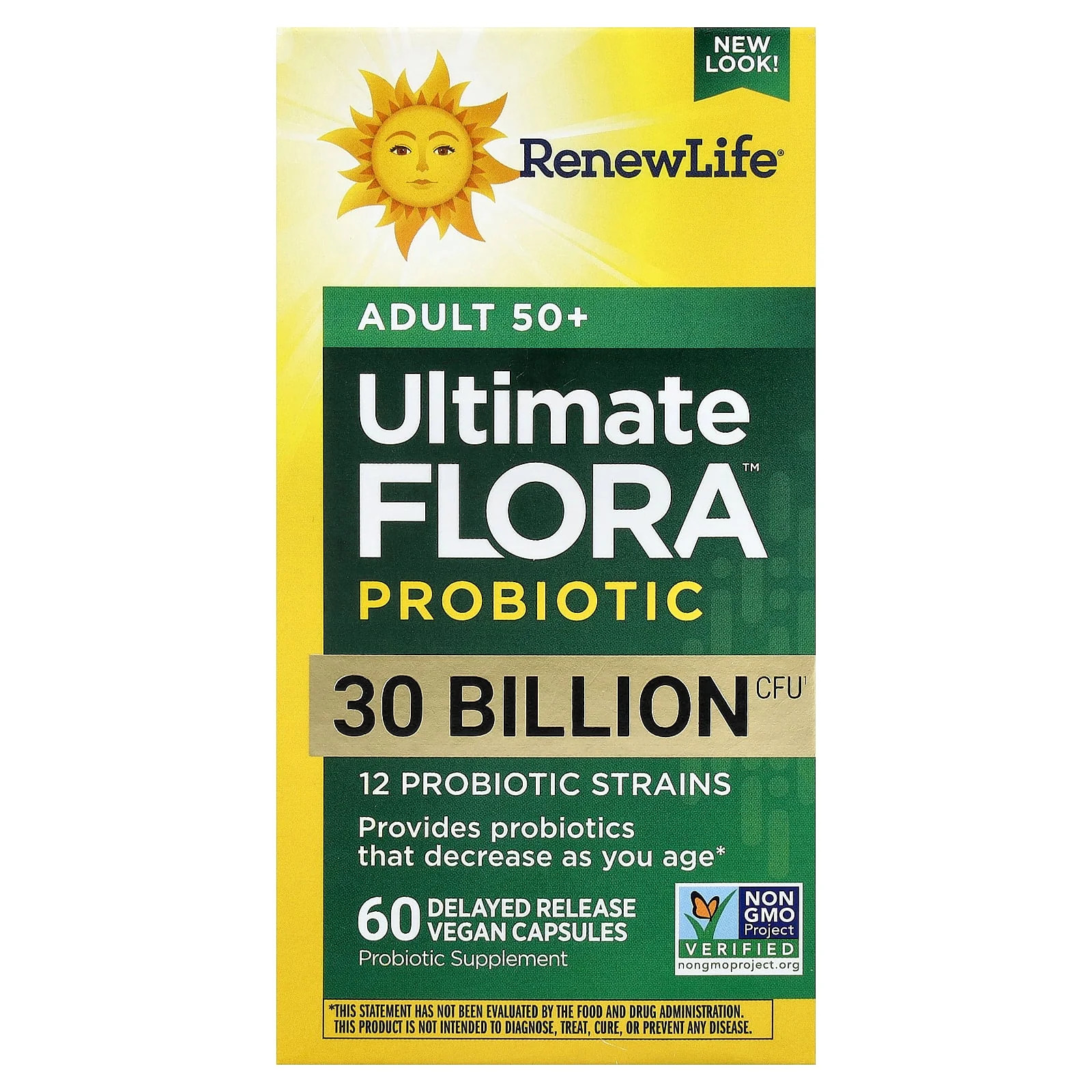 2 X Renew Life, Ultimate Flora� Probiotic, Adult 50+, 60 Vegan Capsules