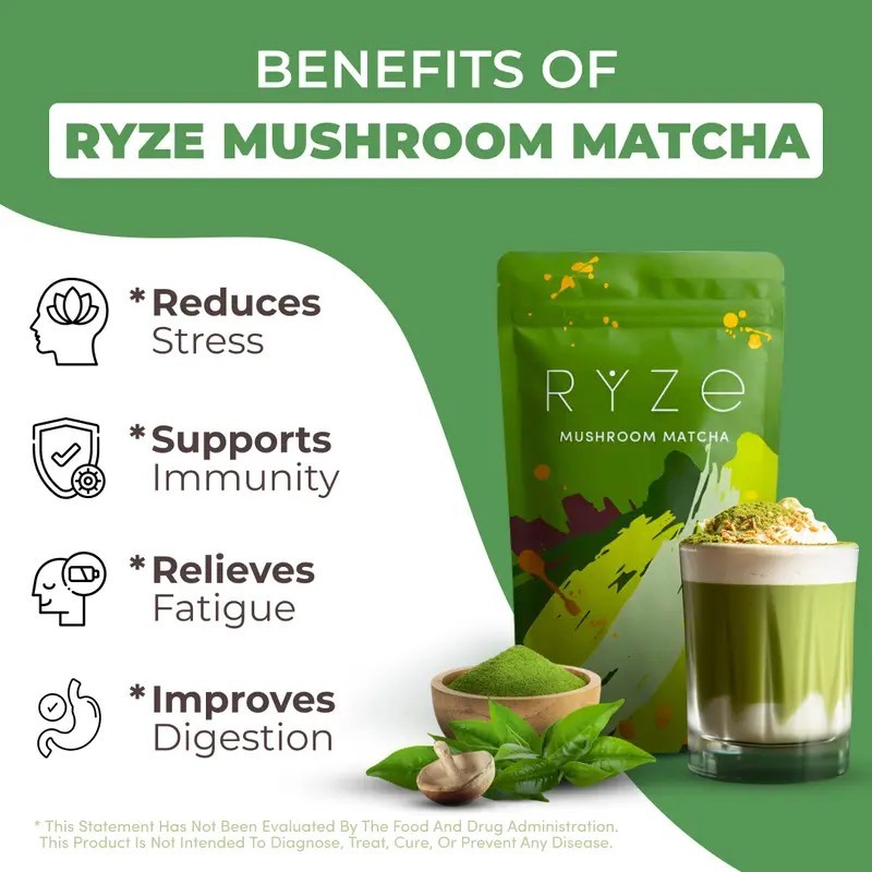 1 Pack Of Mushroom Matcha Powder, Contains Grass-fed Collagen