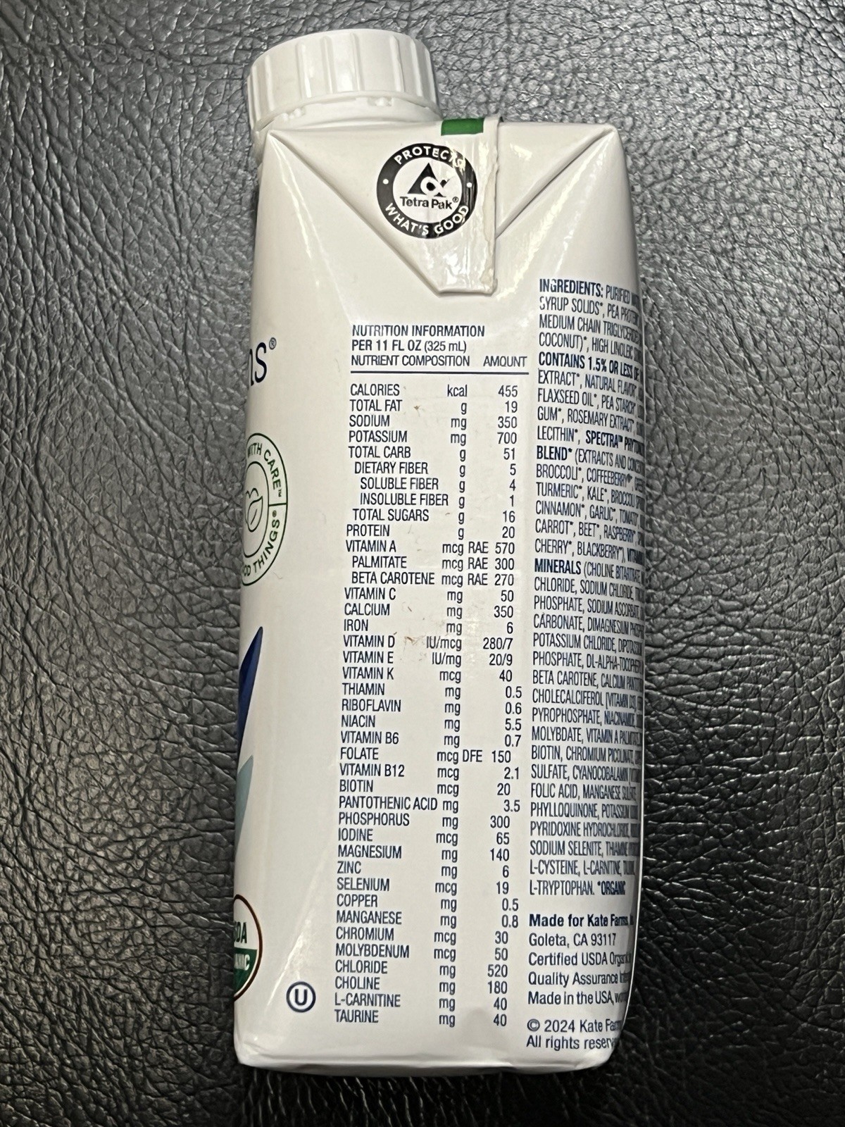 Kate Farms Standard 1.4 Vanilla USDA Organic Sole Source 12 Pack 12/2026-1/2027