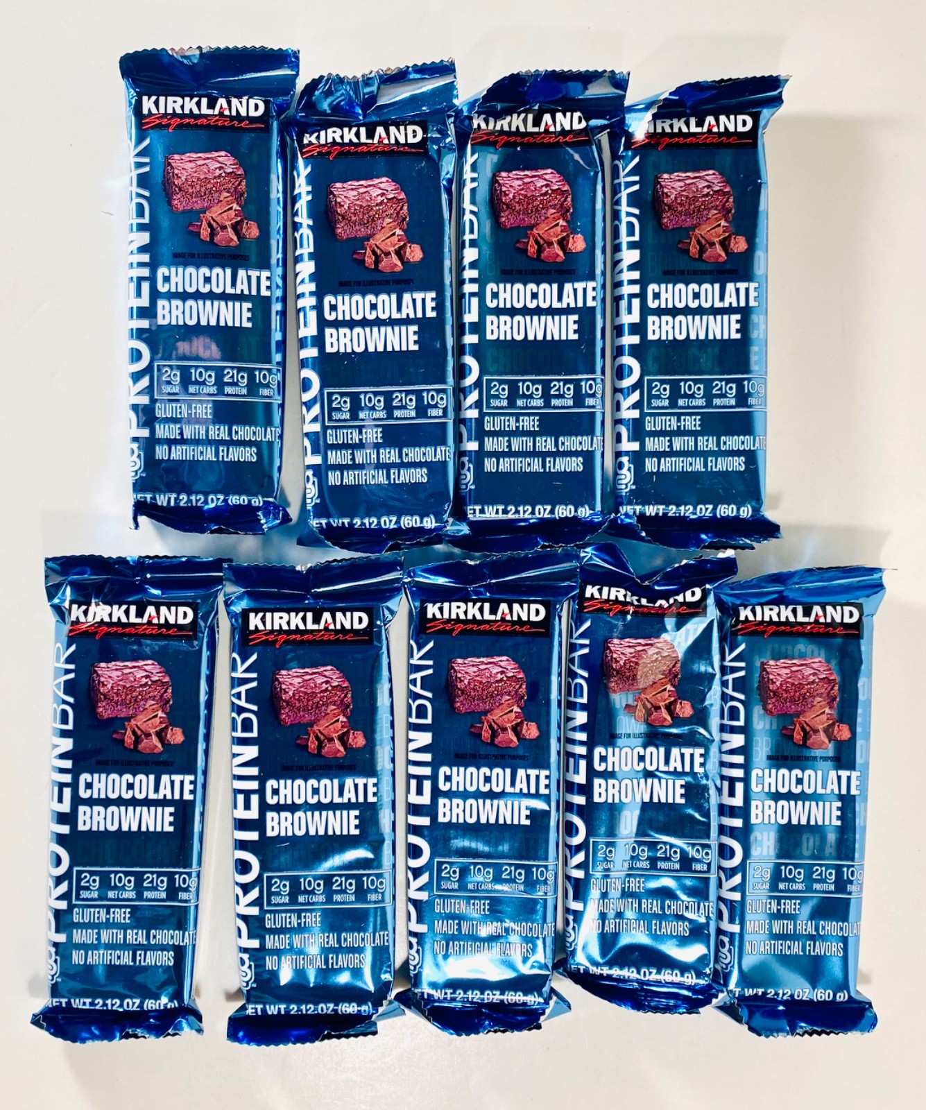 Kirkland Protein Bar, CHOCOLATE BROWNIE, 2.12oz ea., 21g Protein, 2g Sugar X9