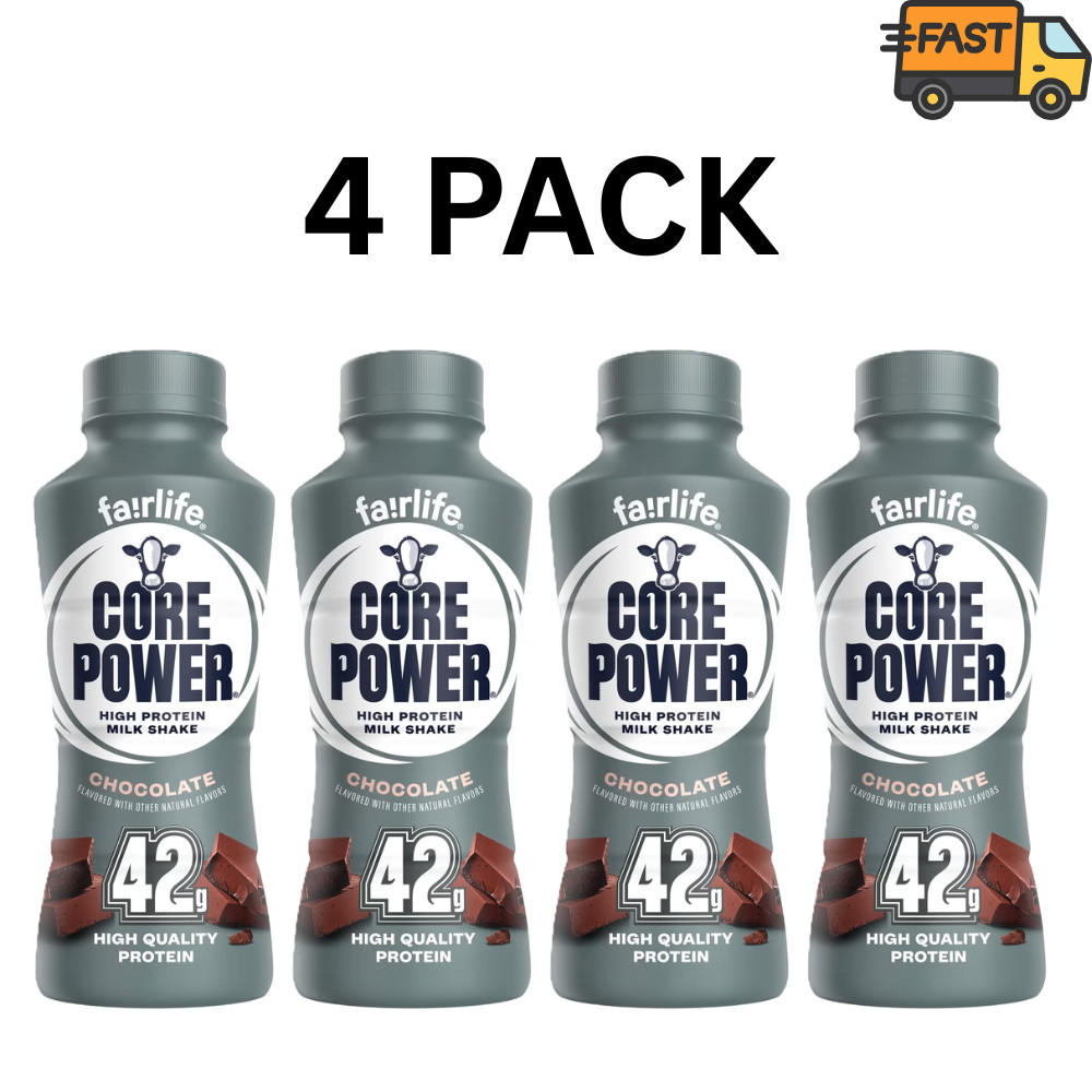 4 Pack Core Power Elite Chocolate 42g Protein Shake 14oz Bottles