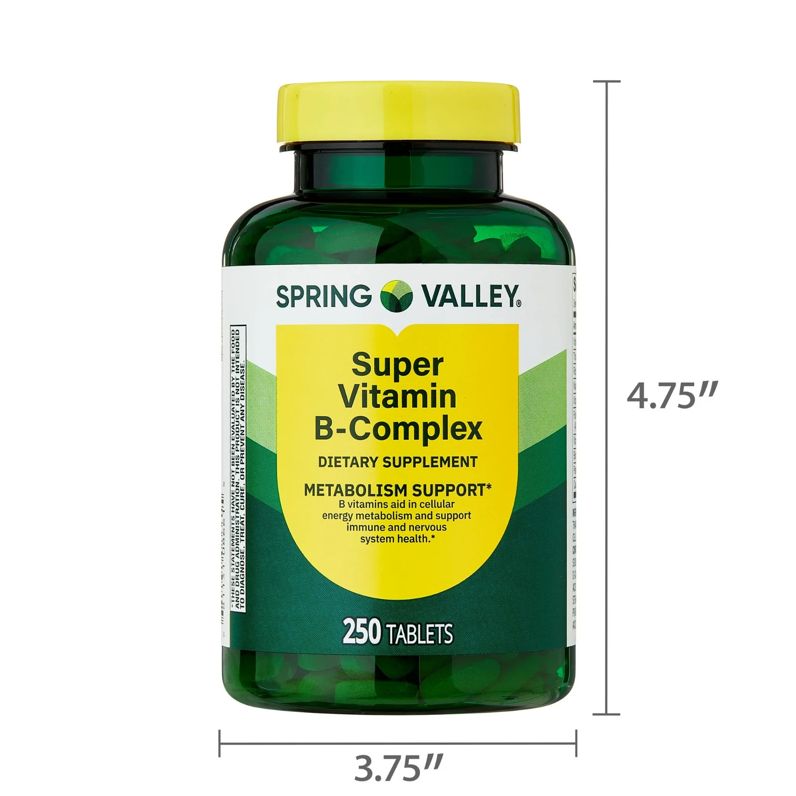 Spring Valley Super B-complex Dietary Supplement Tablets 250 Pieces, Free Ship