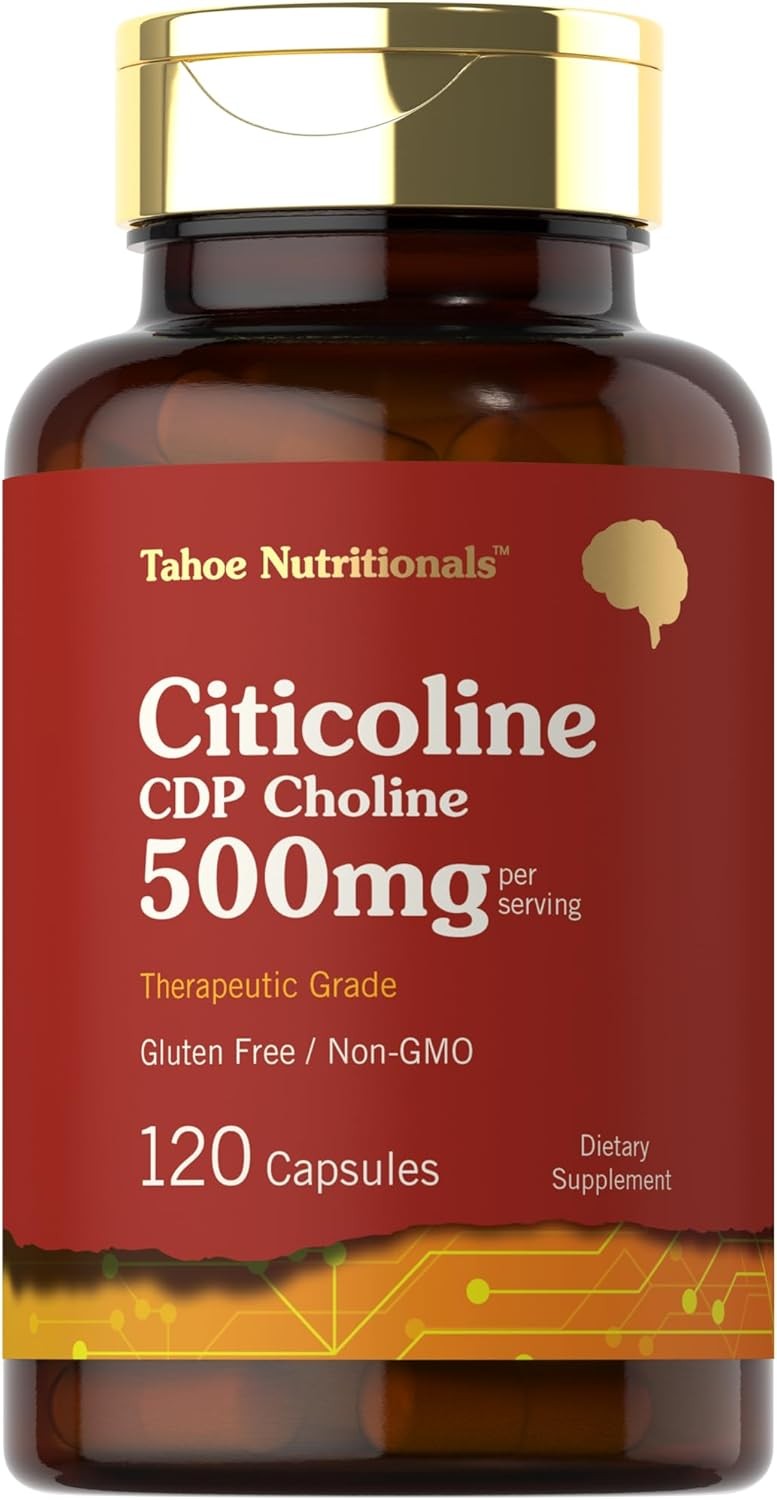 Citicoline Supplement 500mg | 120 Capsules | CDP Choline | Cognitive Support