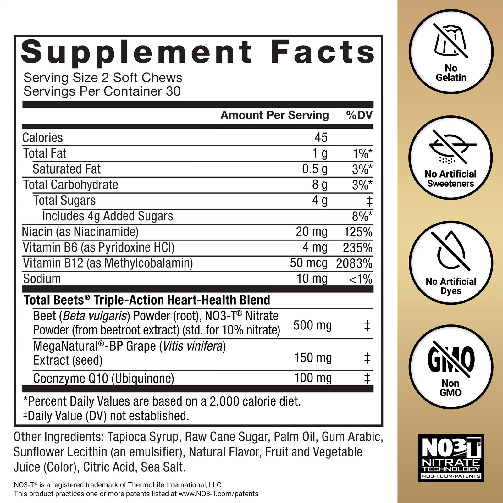 Improved Total Beets Heart Health Soft Chews 4 CoQ10 1 in Blood Pressure Support