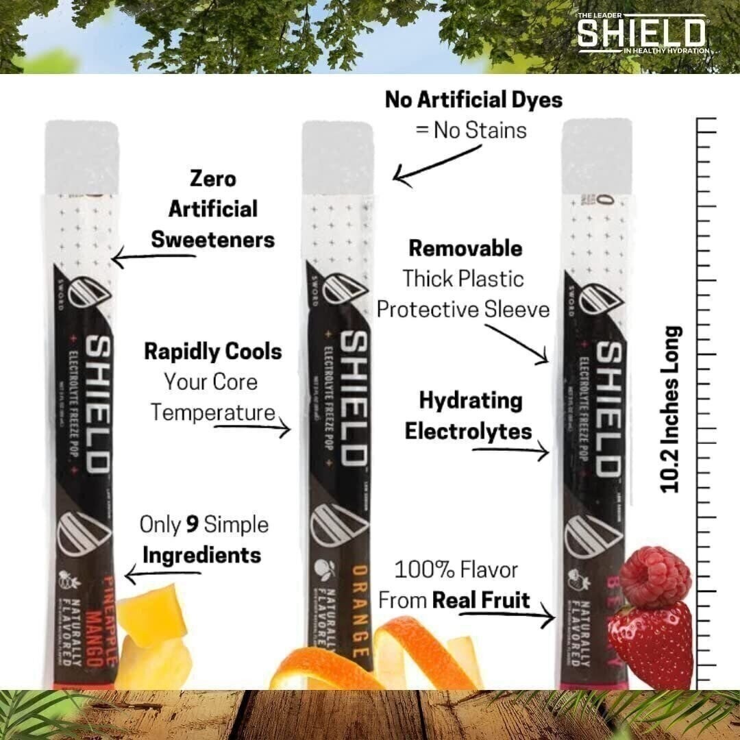 SHIELD Electrolyte Freeze Pop, 3 fl oz., Assorted Fruit Flavors, 36 count
