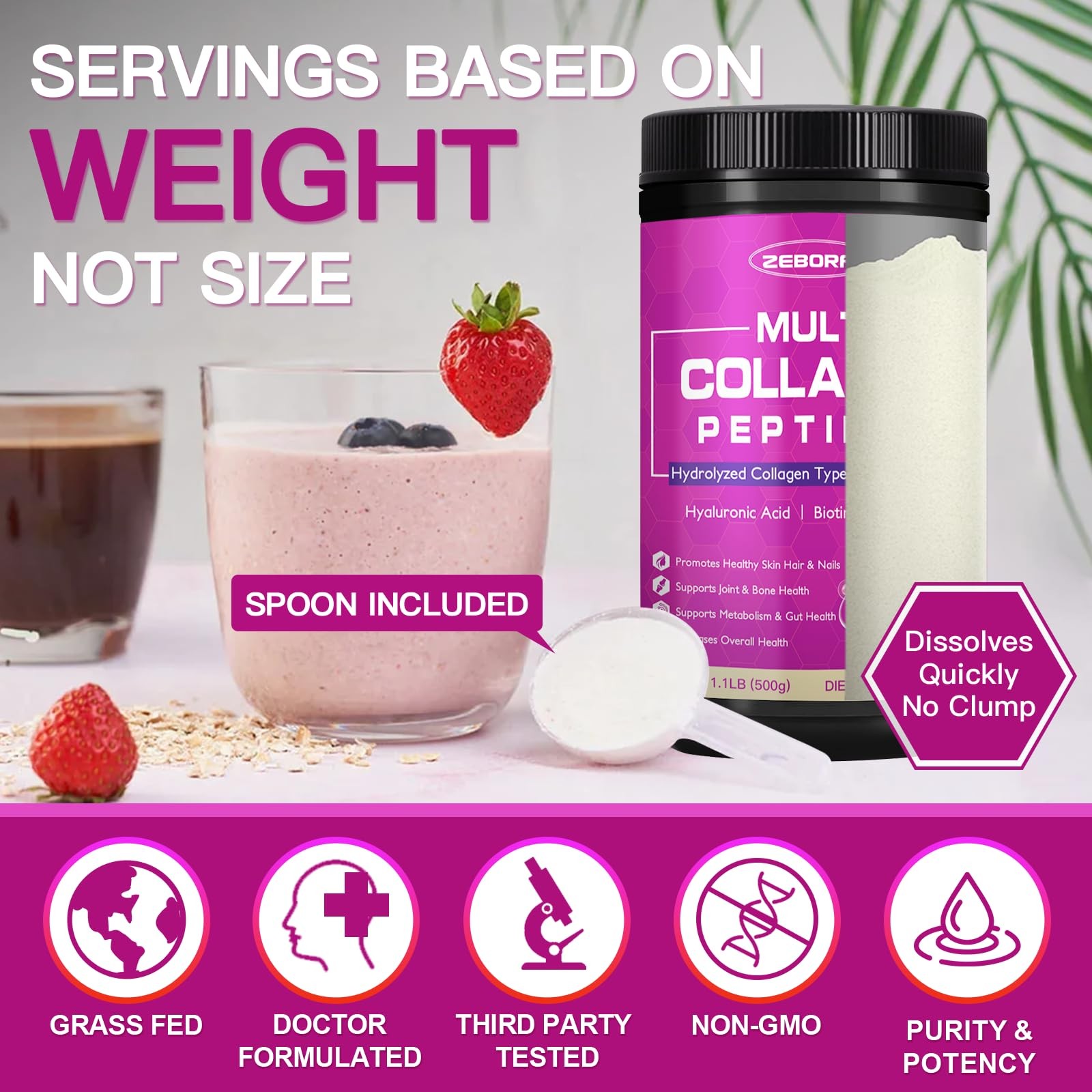 ZEBORA Collagen Peptides Powder 50 Servings – 50 (Pack of 1)