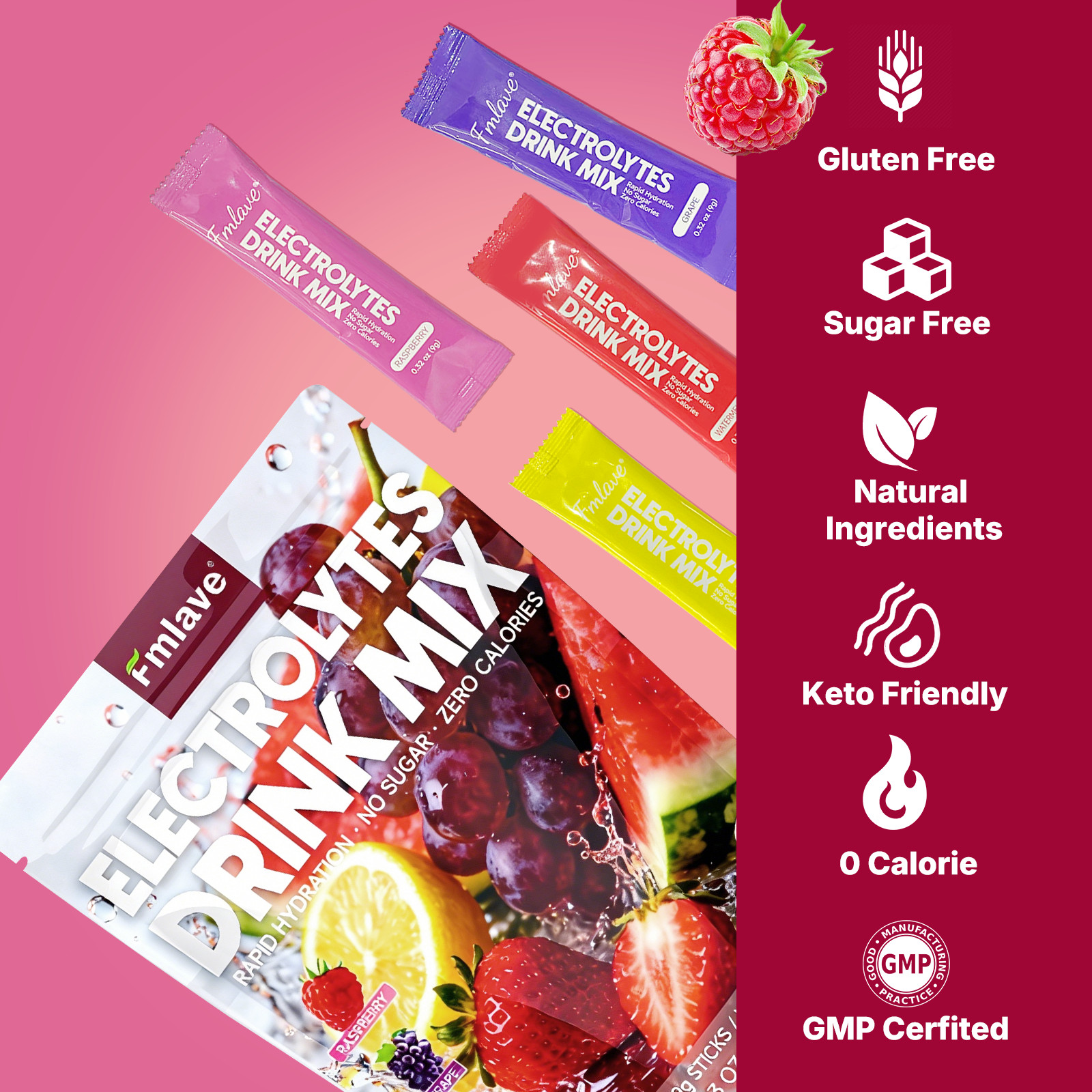 4x Electrolytes Powder Hydration Packets | Sugar Free Recovery Electrolyte Drink