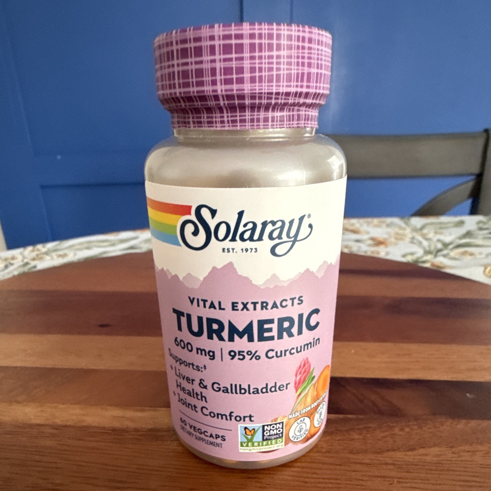 Solaray Turmeric 600mg 95% Curcumin Non-GMO 60 VegCaps Exp 09/29