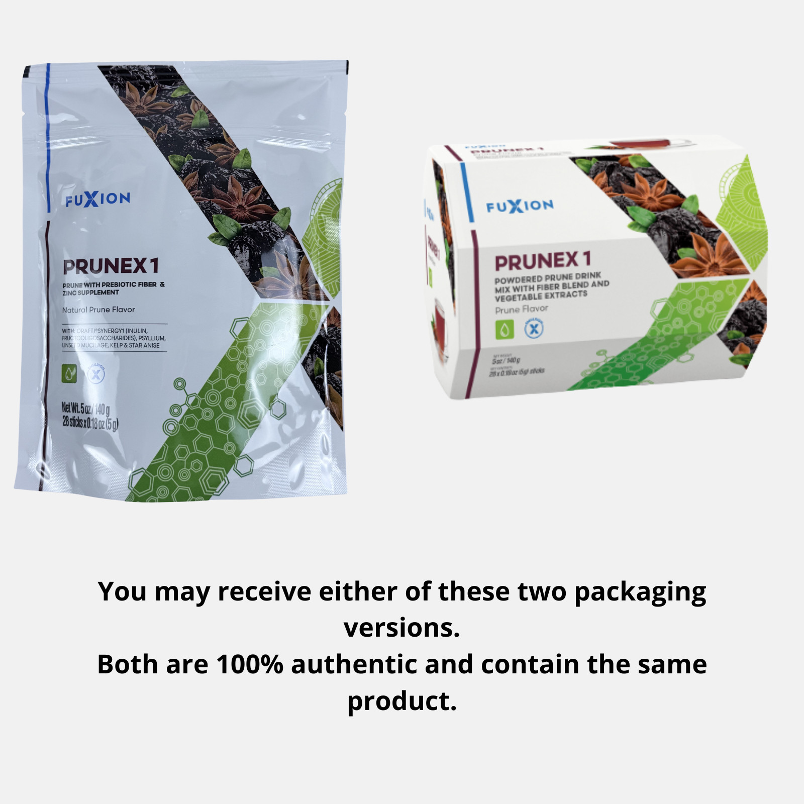 2 Pack Fuxion Prunex 1 Digestive And Colon Support Supplement 28 Sachets Each