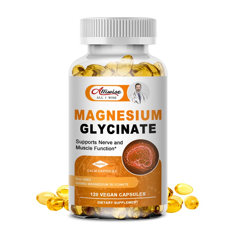 Magnesium Glycinate Stress & Anxiety Relief,Suppoer Healthy Bones 60/120 Pcs