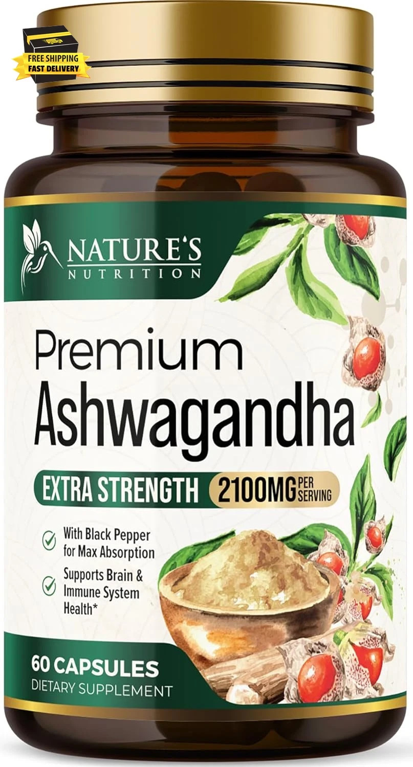 Ashwagandha Supplements – 2100Mg Ashwagandha Capsule for Women & Men, Natural An