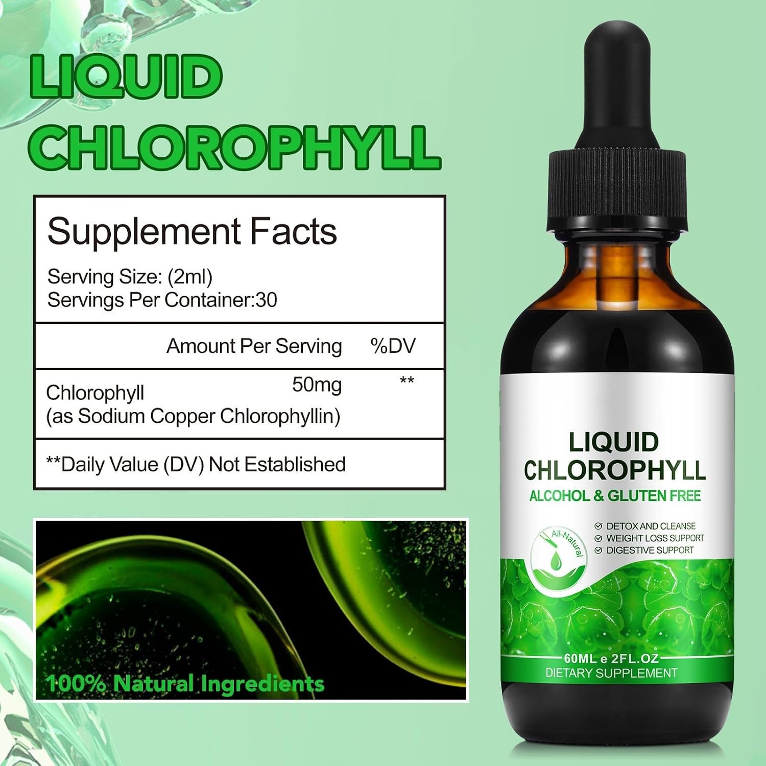 Clorofila Liquida Pura Oxigenar y Depurar La Sangre Desintoxicar El Organismo