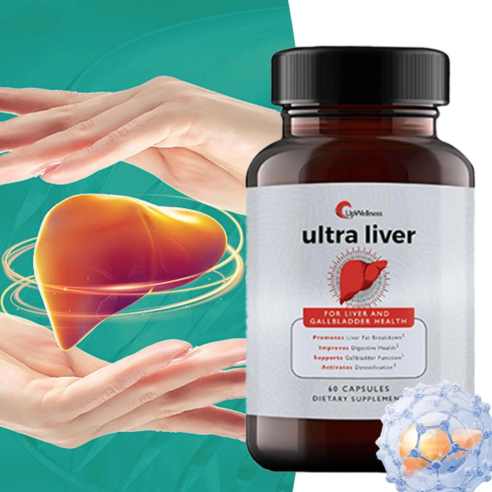 Ultra UpWellness Liver Supplement for Liver Health and Gallbladder Support 3Pack