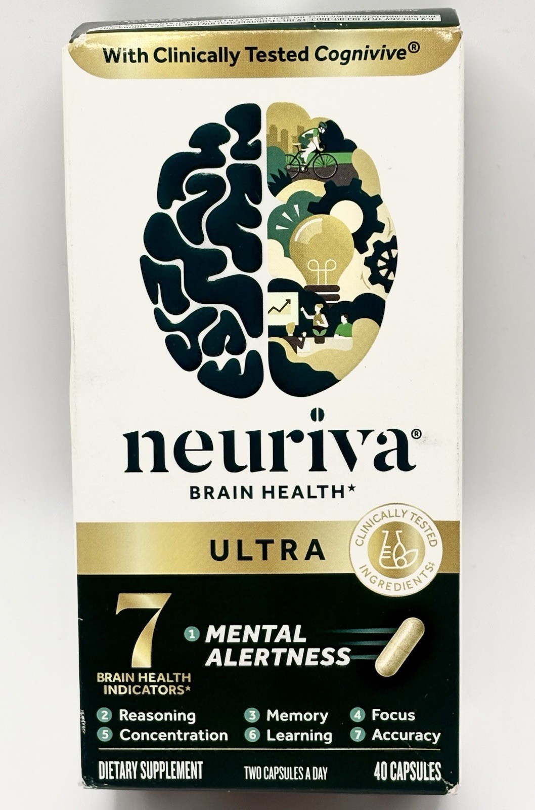 Neuriva Ultra Brain Health Mental Alertness Memory Focus 40 Capsules Exp 08/26