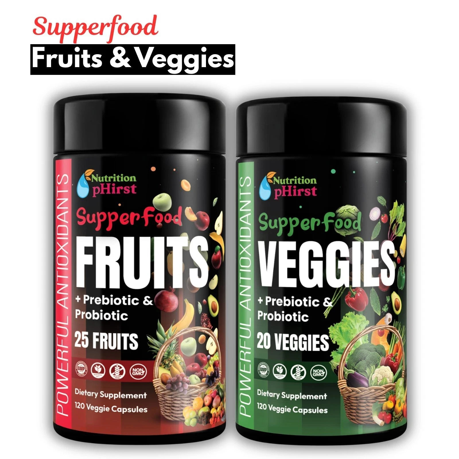 New Daily Fruits and Veggies Whole Food Supplement with Superfood 240 Capsules