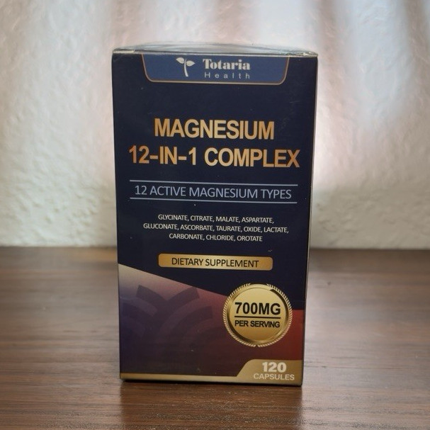 Totaria Health Magnesium 12-in-1 Complex 700mg 120 Capsules Gluten-Free