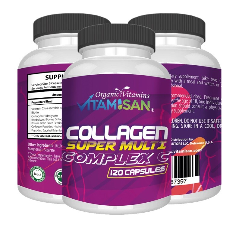 Premium Collagen Peptides Pills 2 PACKS Anti-Aging Types I,II,III,V,X SEALED 240