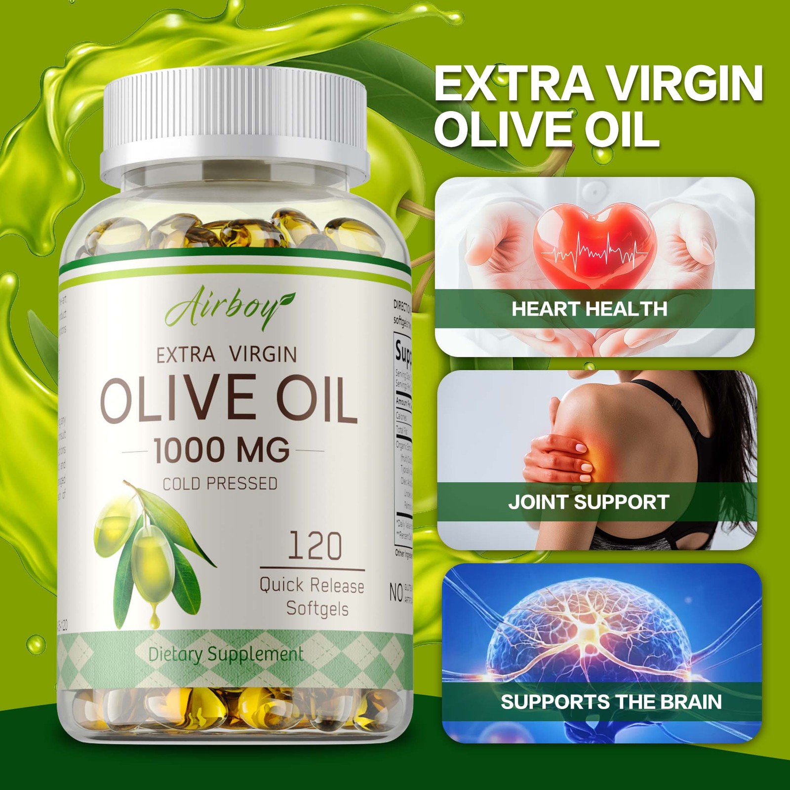 Olive Oil 1000mg – Support Energy, Heart Health, Immune Support and Digestive