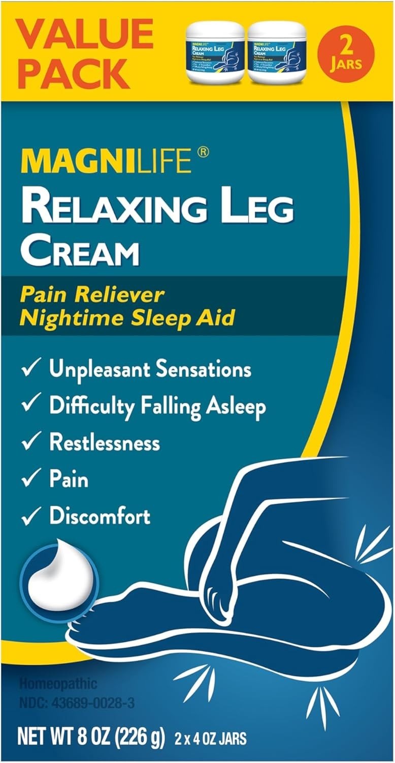 Lightweight Bedtime Leg Cream with Lavender & Magnesium, 2 Pack, 4 Oz Each