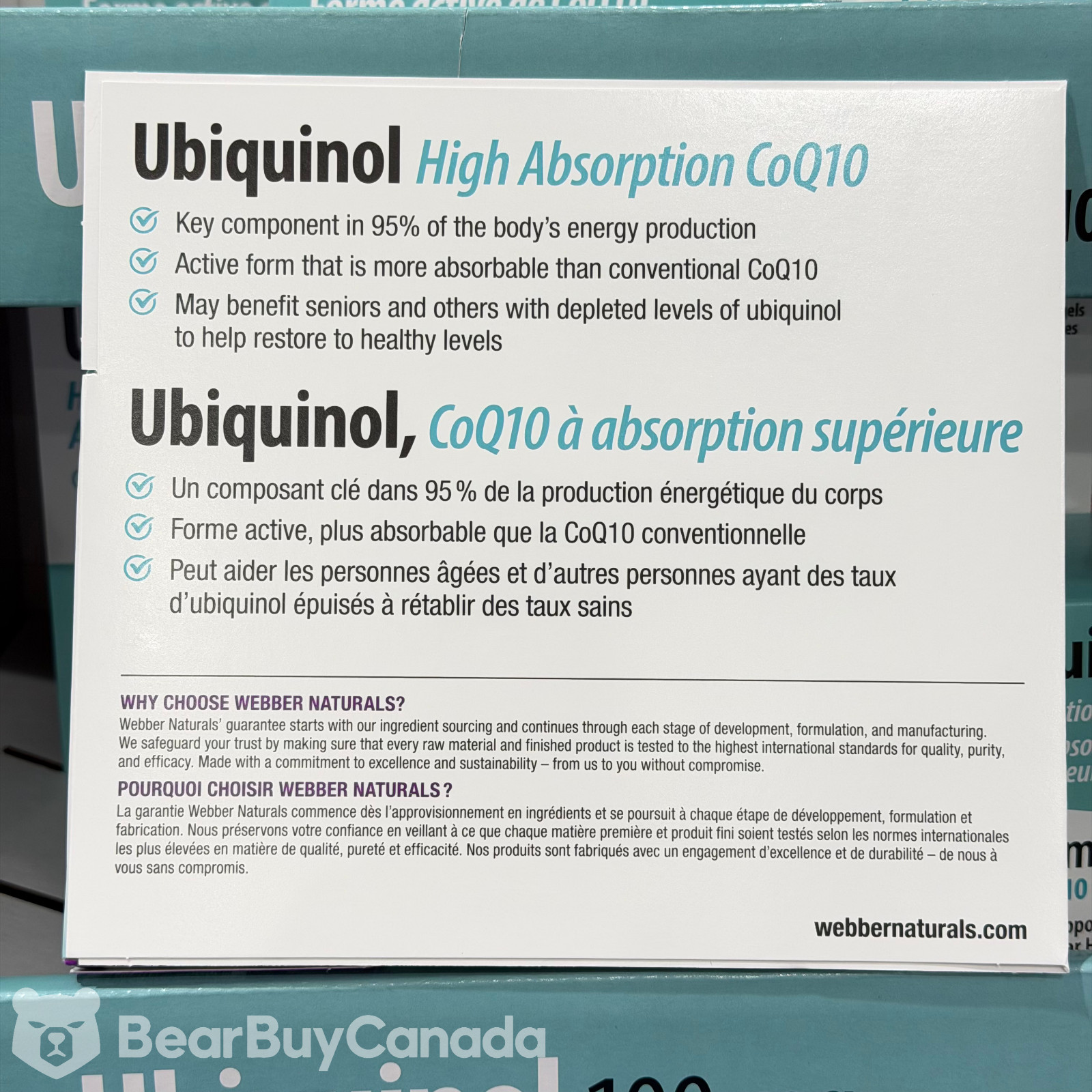 Webber Naturals Ubiquinol CoQ10 100mg 100 Softgels Heart Health Exp 12/2029