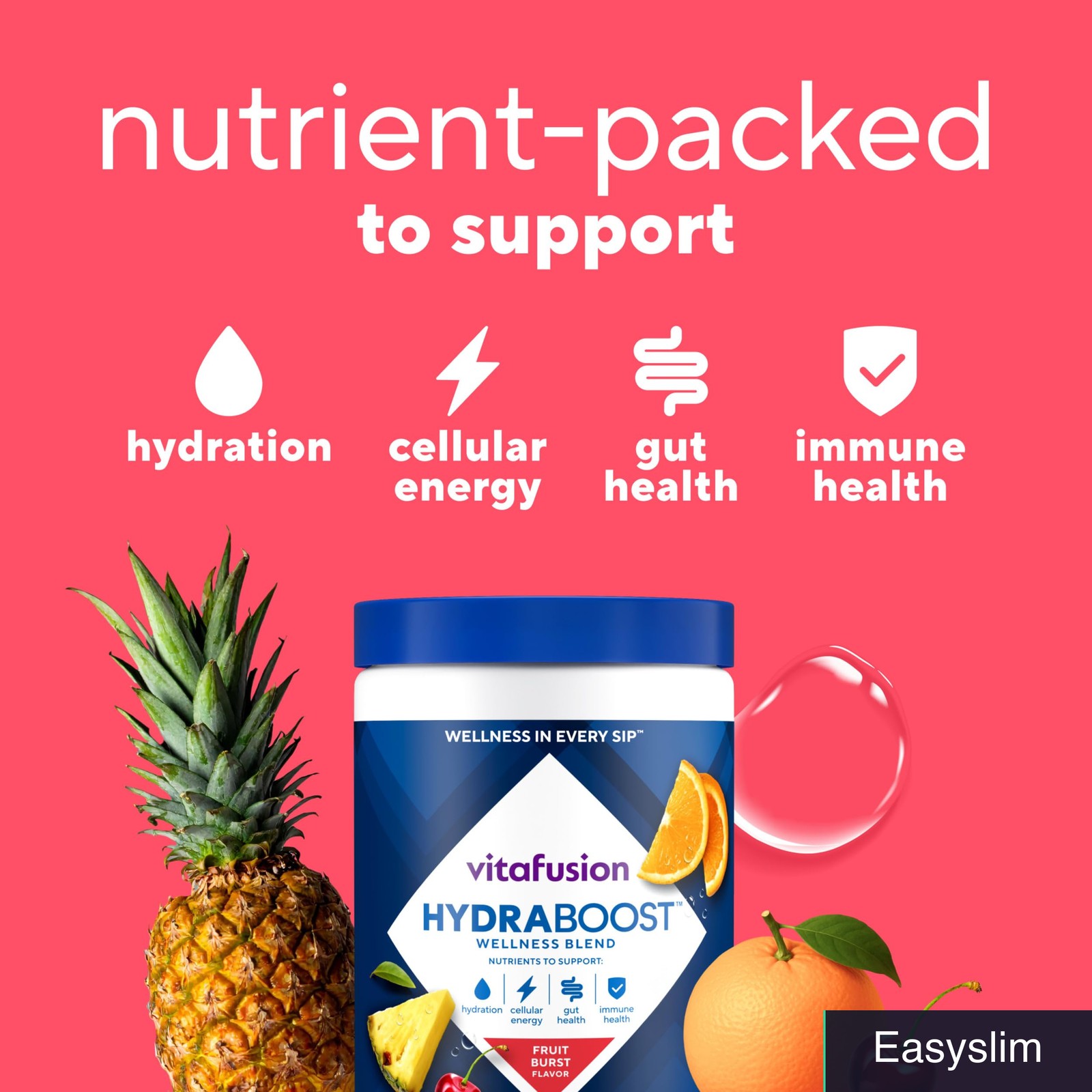 Electrolyte Drink Mix Hydration Vitamins Minerals Fruit Burst 30 Servings