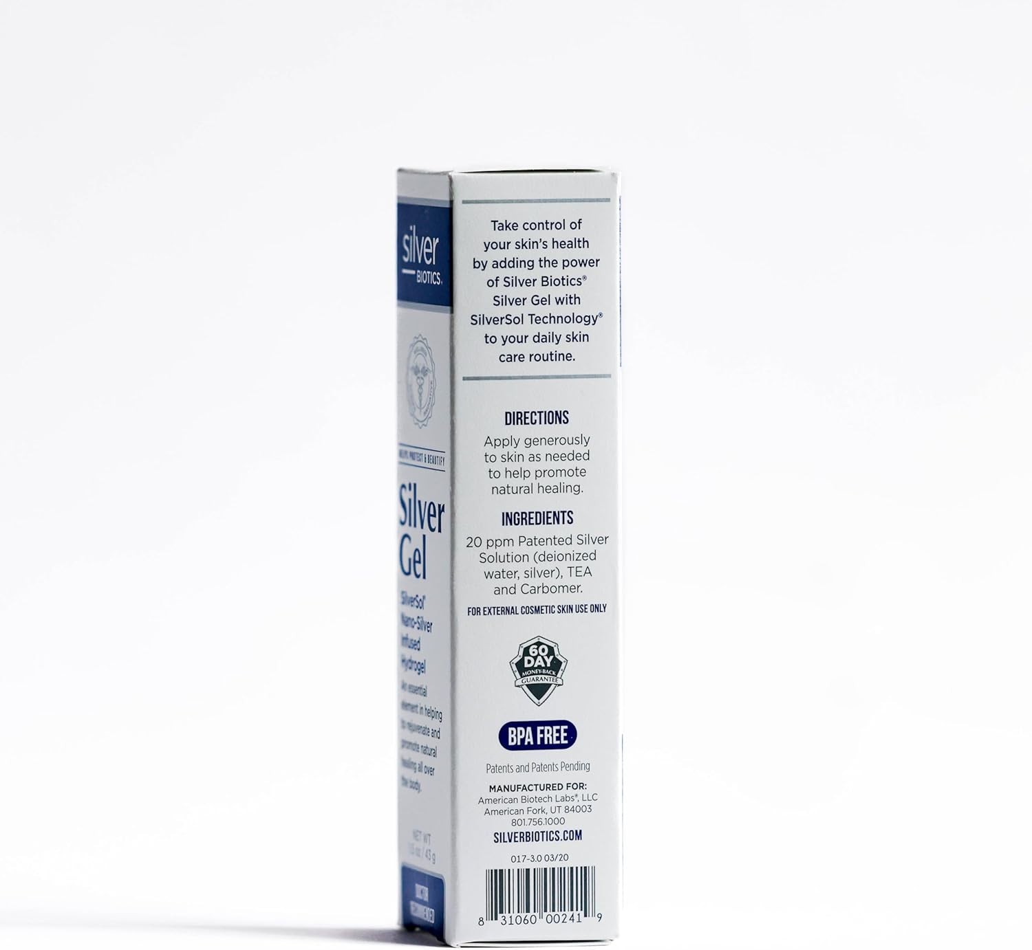 American Biotech Labs Silver Biotics Patented Multivalent SilverSol 20 PPM