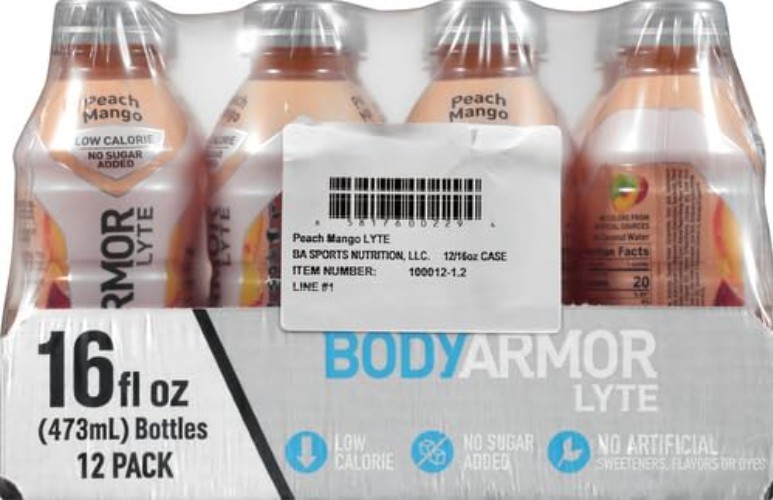 Electrolyte Drink Peach Mango 16 Fl Oz Bottles Pack of 24 Hydration Sports