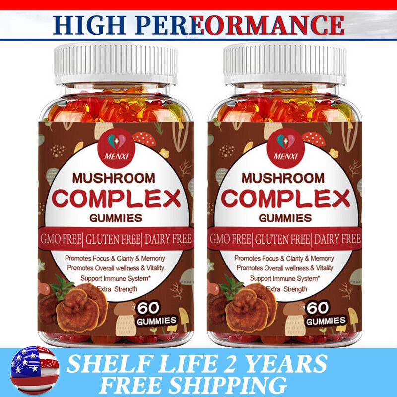 120 Mushroom Complex Gummies Supplement for Sleep and Relaxation with Reishi