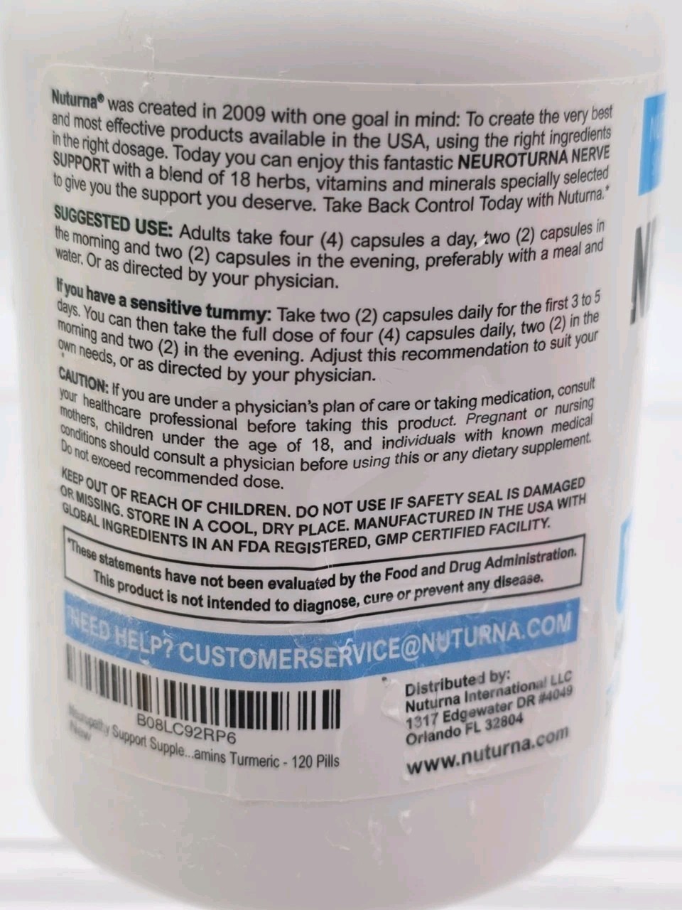 Nuturna Proprietary Blend NEUROTURNA 600 – 120 Capsules EXP 09/26