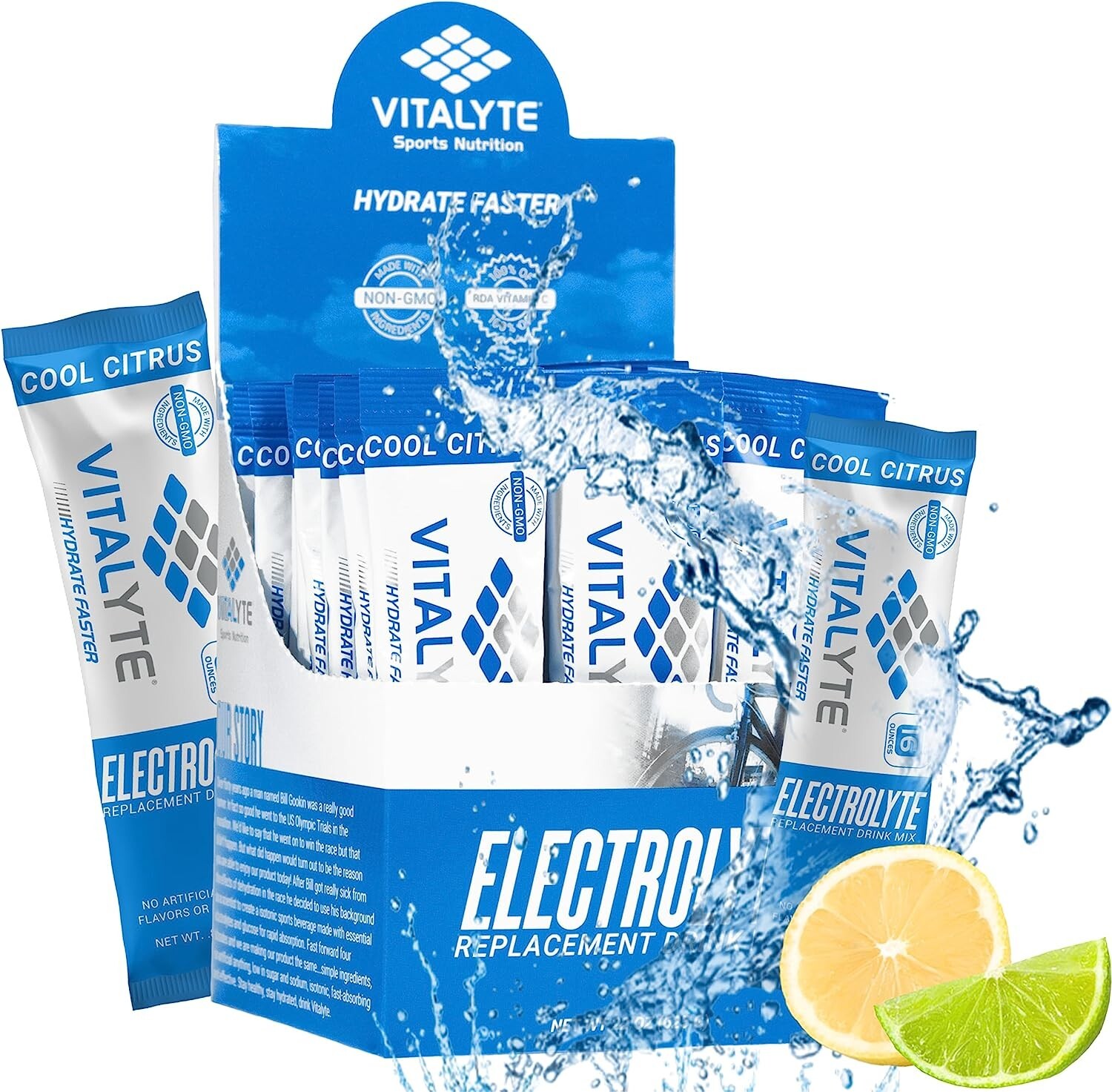 Vitalyte Electrolyte Stick Pack 25 Count Box – Cool Citrus SHIPS FAST!