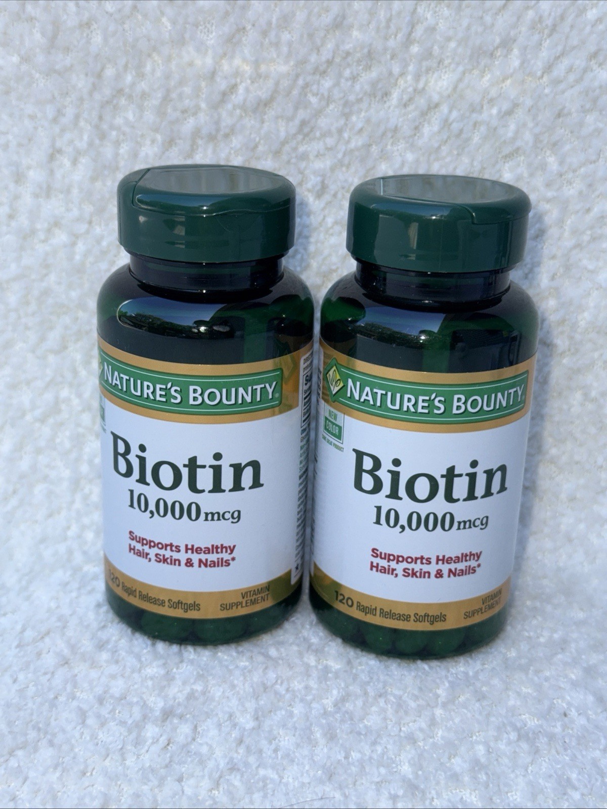 2 Packs Of Nature’s Bounty Biotin Softgel – 120 Count Each – Exp 07/2027