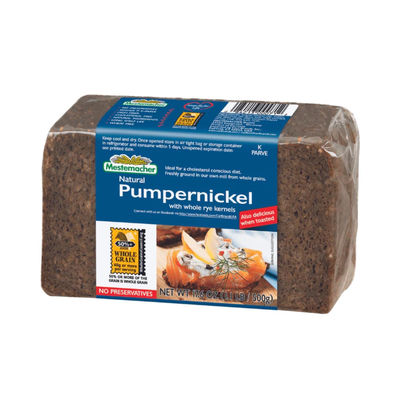 High Fiber Bread Variety Pack – Organic Three Grain, Pumpernickel & Whole Rye, 3