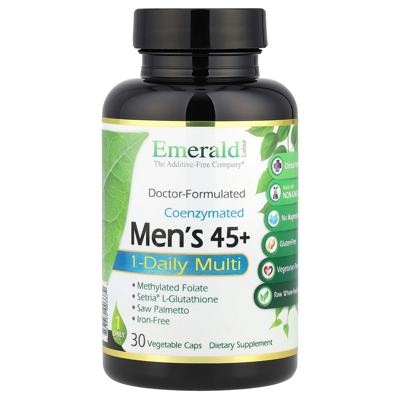 2 X Emerald Laboratories, Coenzymated Men’s 45+ 1-Daily Multi, 30 Vegetable Cap