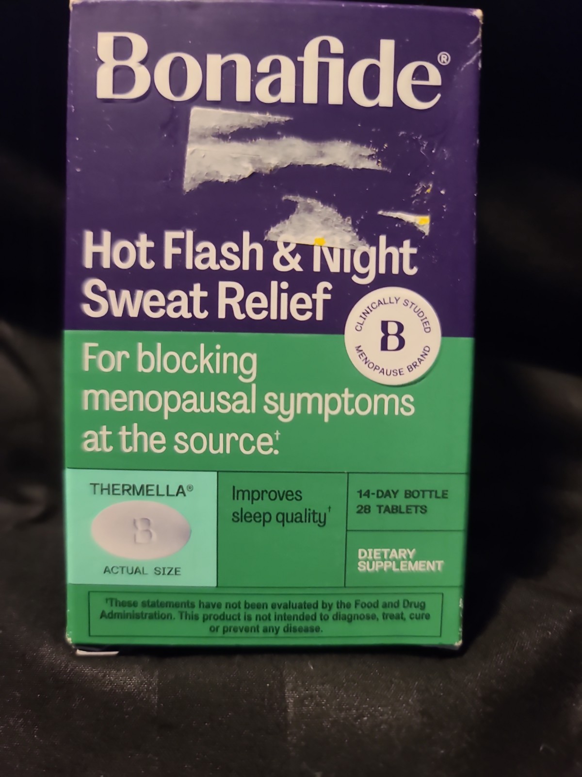 Bonafide Hot Flash and Night Sweats Relief Tablets 14-Day Supply – 28ct EXP 2027