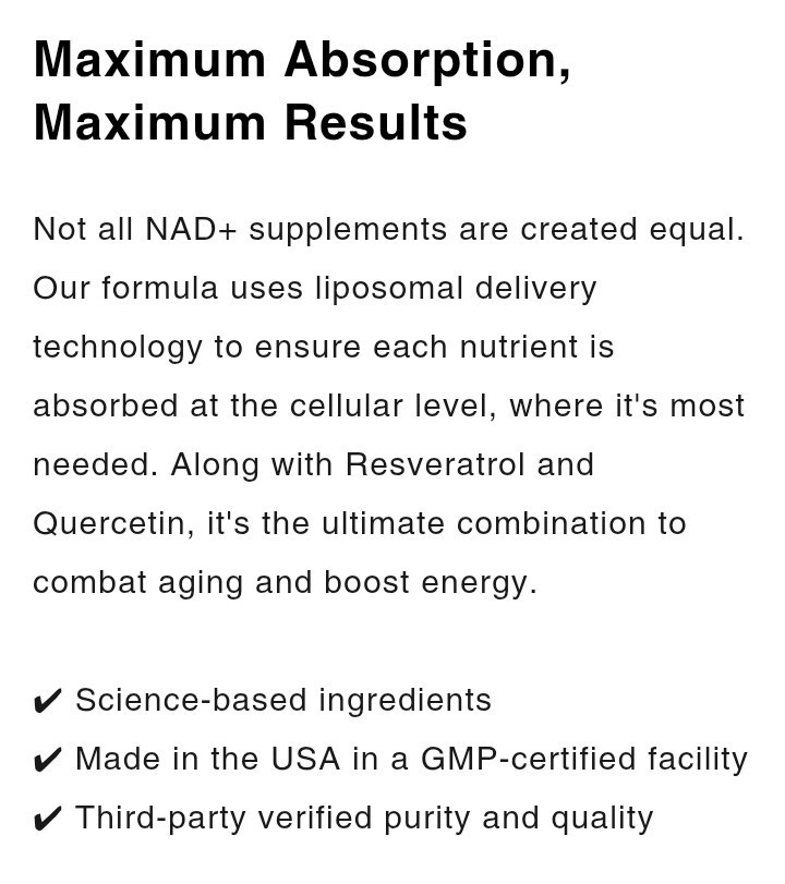 NAD+1000 mg Berry Flavor Drink Mix -30Packets Lutein to Support