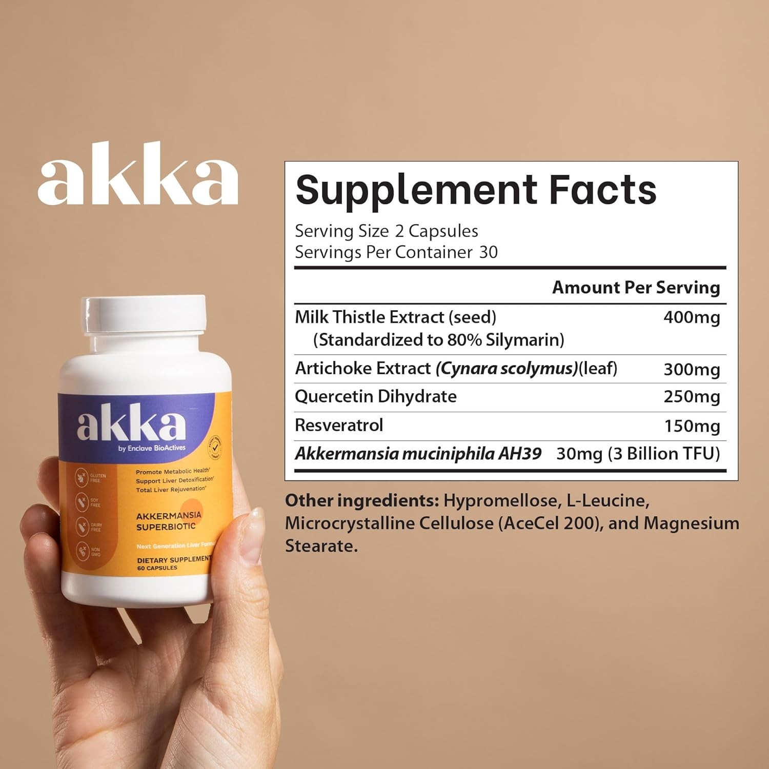AKKA 2 Pack Premium Liver Cleanse Detox&Repair Superbiotic,Gut Health