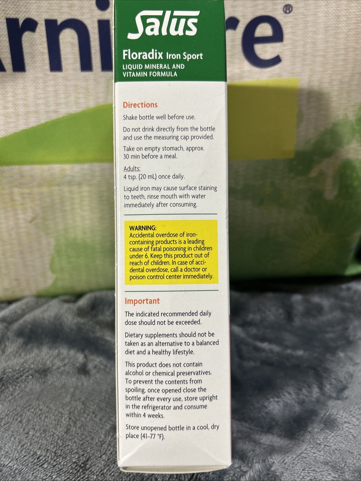 Salus Floradix Iron Sport 8.5 Oz, Exp. 05/2028