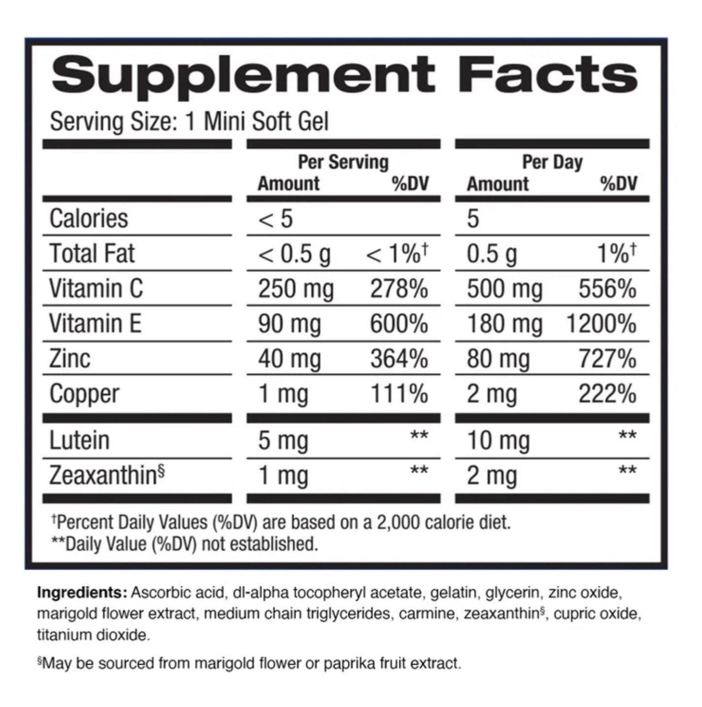 Preservision AREDS 2 210 Count Eye Vitamin Mini Soft Gels Antioxidant Supplement