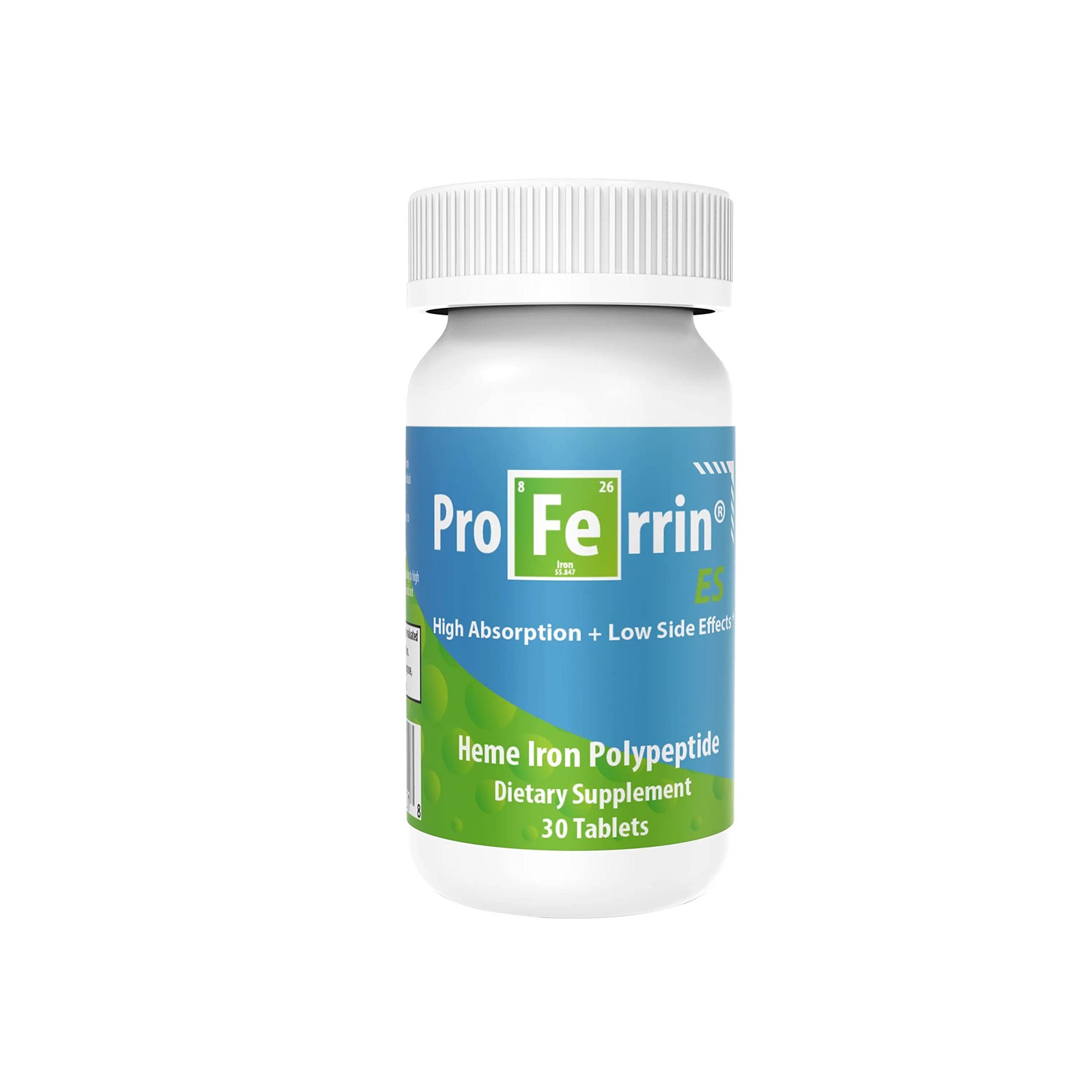 Proferrin ES- 10.5mg of high Absorbing Heme Iron Polypeptide. Made in The USA.