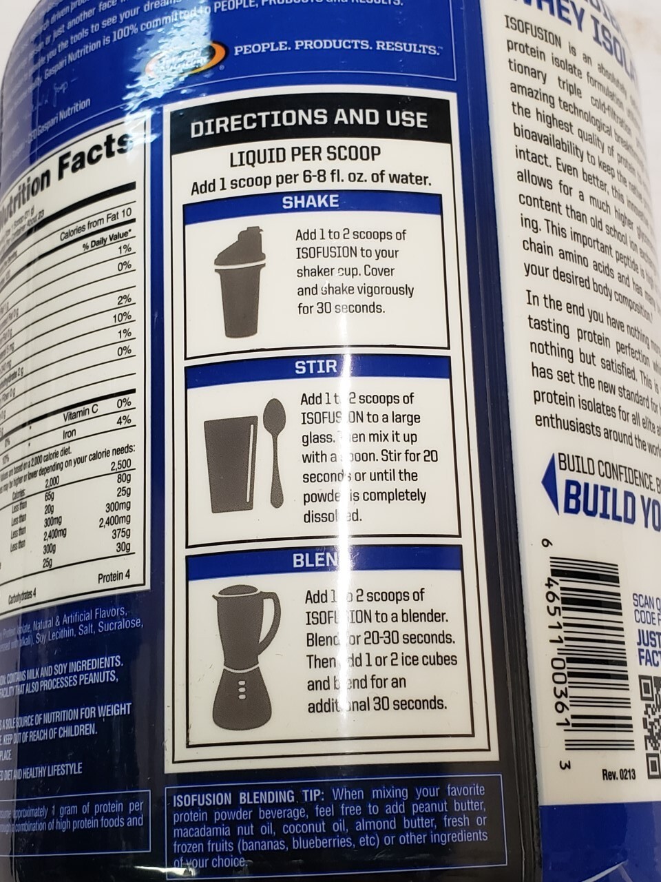 Gaspari Nutrition – ISOFUSION – 1.6 lbs – Milk Chocolate – 23 Servs – Ex 12/2024